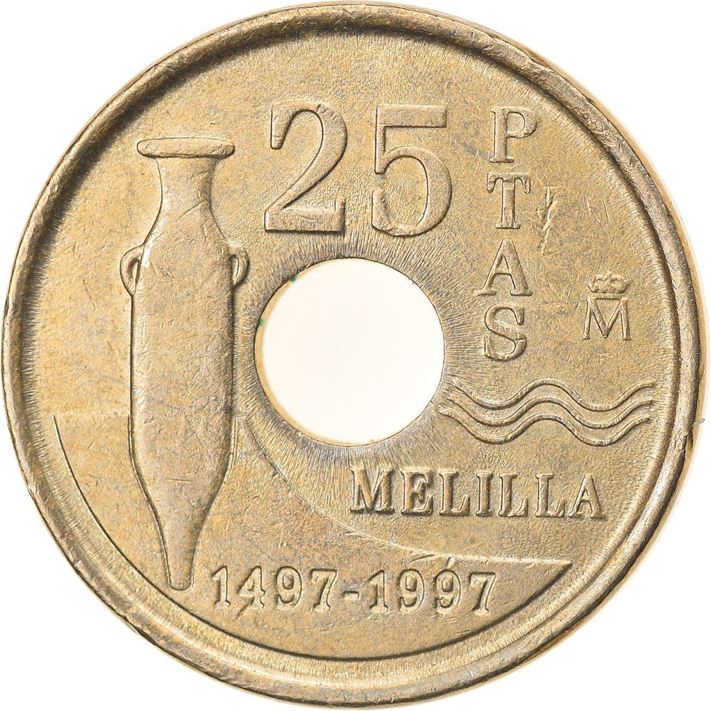 Spain 25 Pesetas Melilla Coin 1997 KM 983