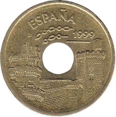 Spain 25 Pesetas Navarre Coin KM1007 1999