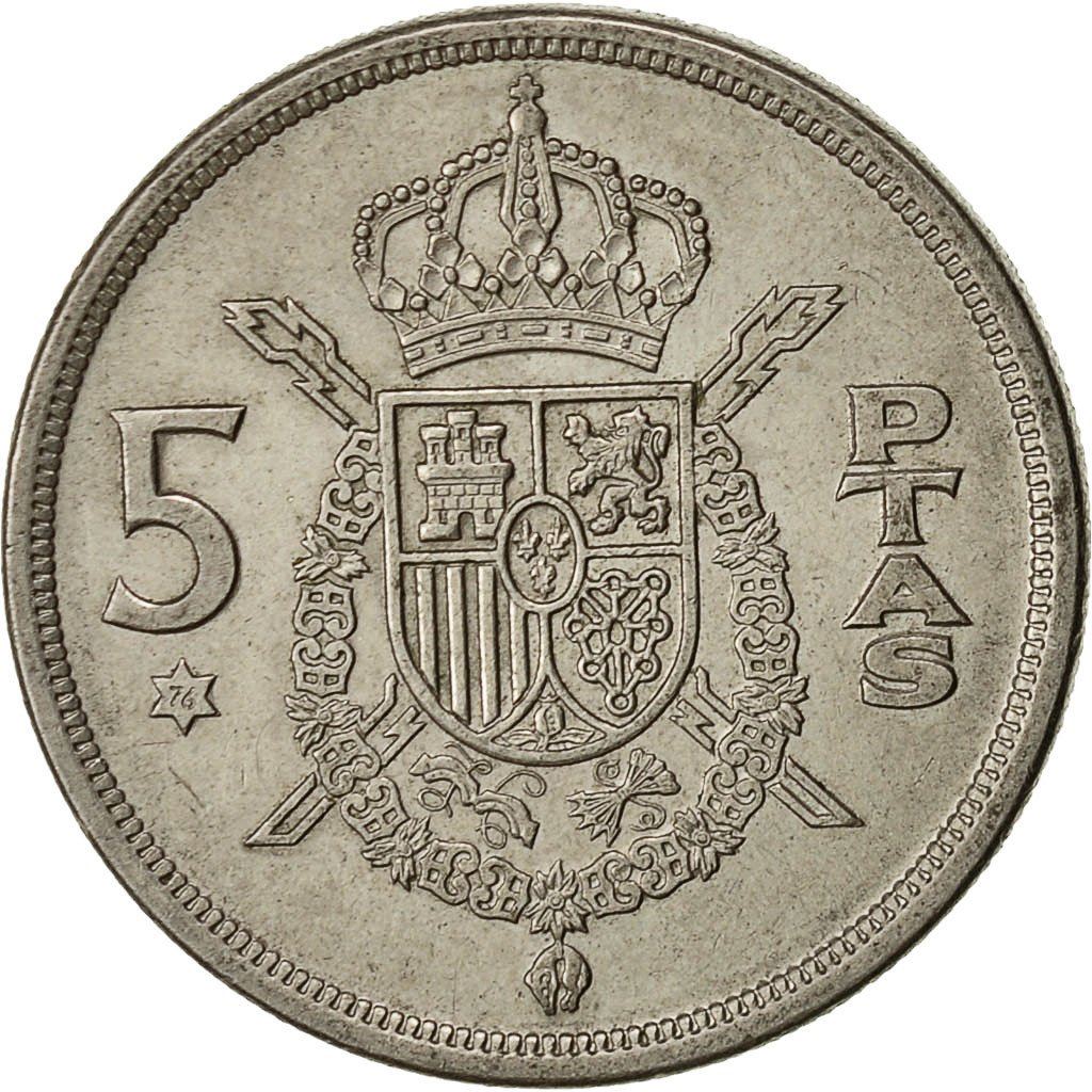 Spain 5 Pesetas Coin - Juan Carlos I |KM807 | 1975