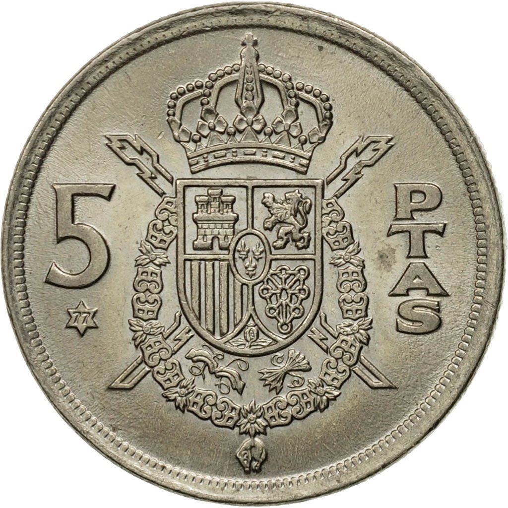 Spain 5 Pesetas Coin - Juan Carlos I |KM807 | 1975