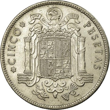 Spain 5 Pesetas - Francisco Franco Coin KM778 1949