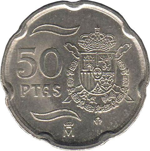 Spain | 50 Pesetas Coin | King Juan Carlos I | Km:991 | 1998 - 2000