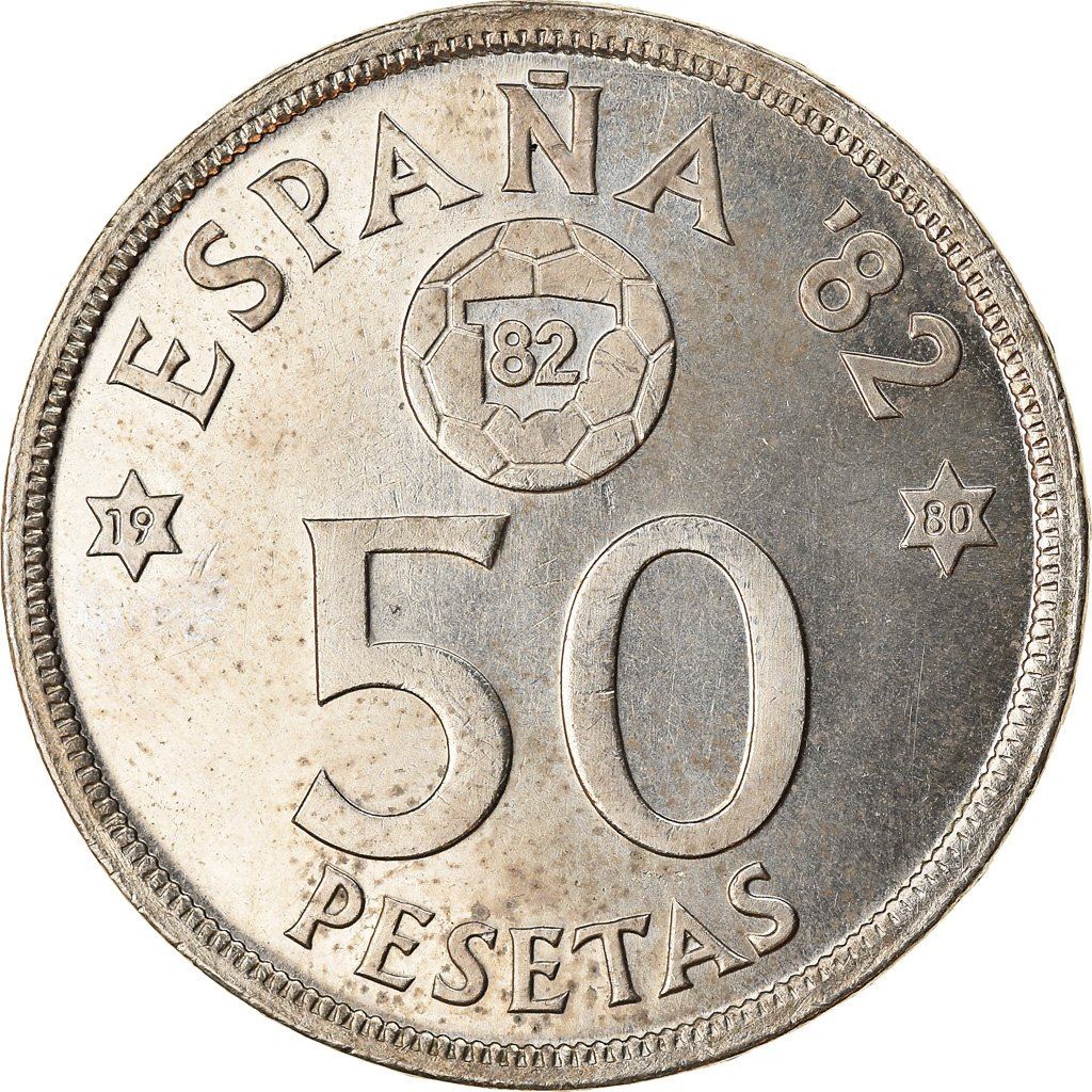 Spain 50 Pesetas - Juan Carlos I España '82 Coin KM819 1980 Birth anniversary, Artist