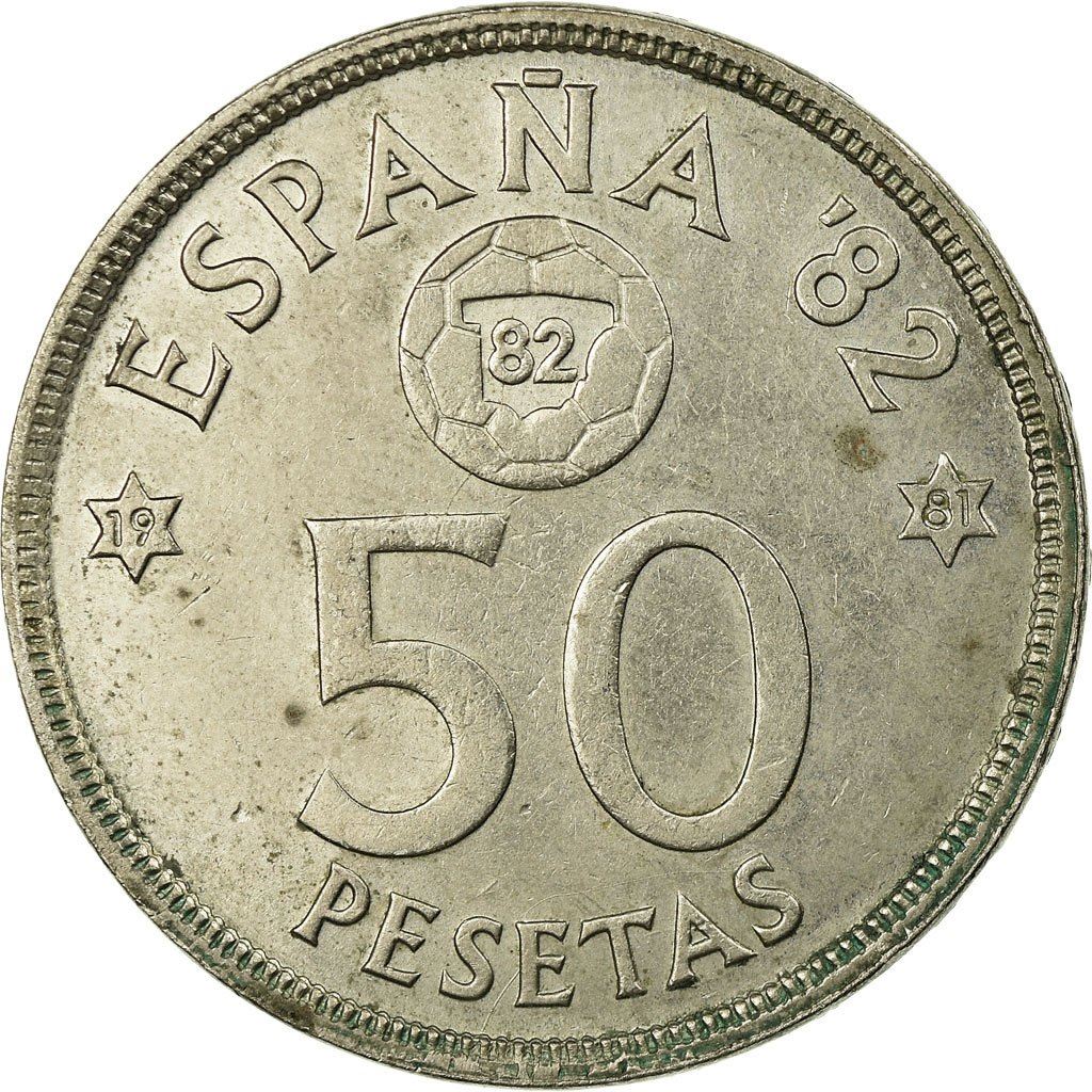 Spain 50 Pesetas - Juan Carlos I España '82 Coin KM819 1980 Birth anniversary, Artist