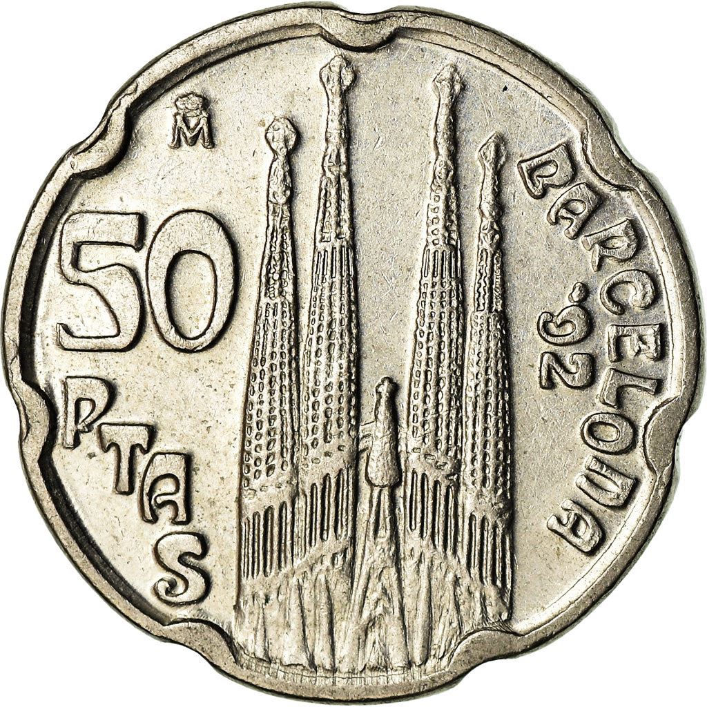 Spain 50 Pesetas - Juan Carlos I Sagrada Familia Coin KM907 1992 Theatre