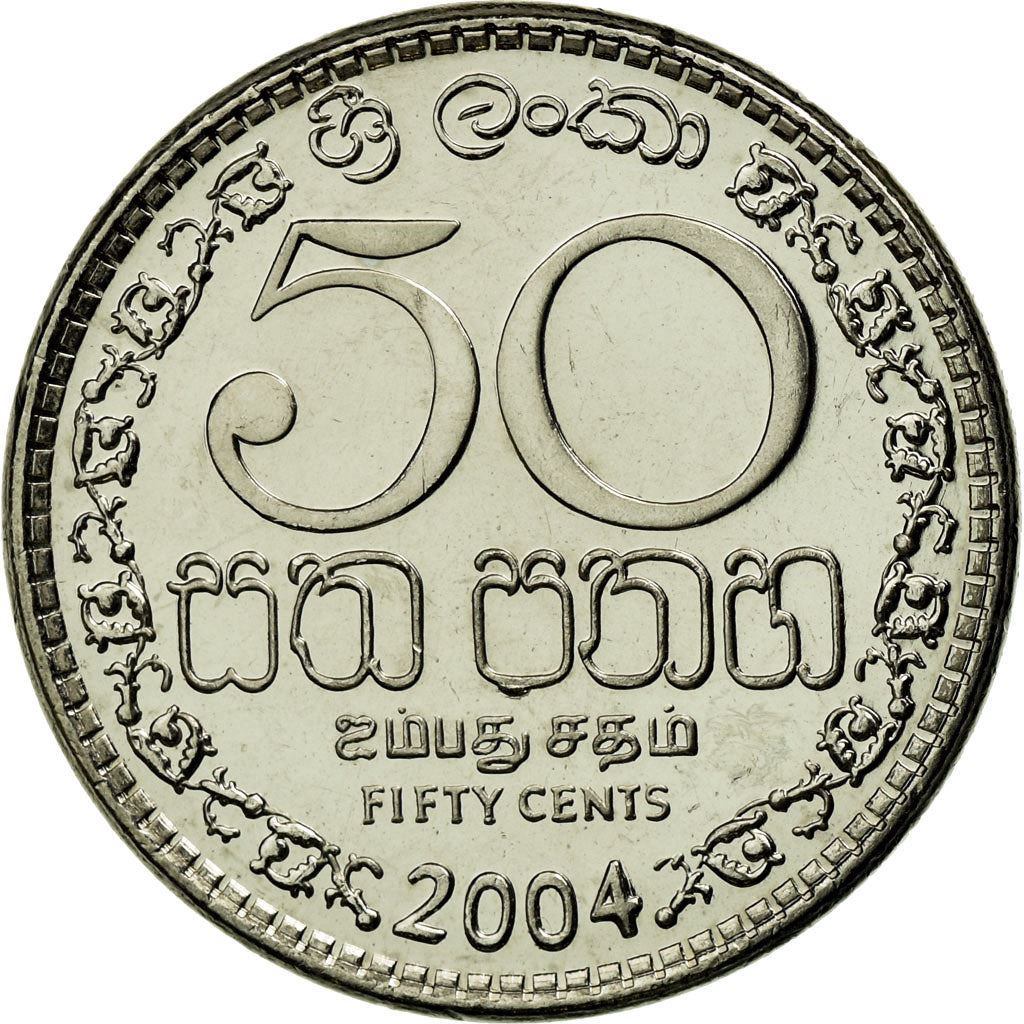 Sri Lanka | 50 Cents Coin | Armorial Ensign | KM135.2a | 1996 - 2004