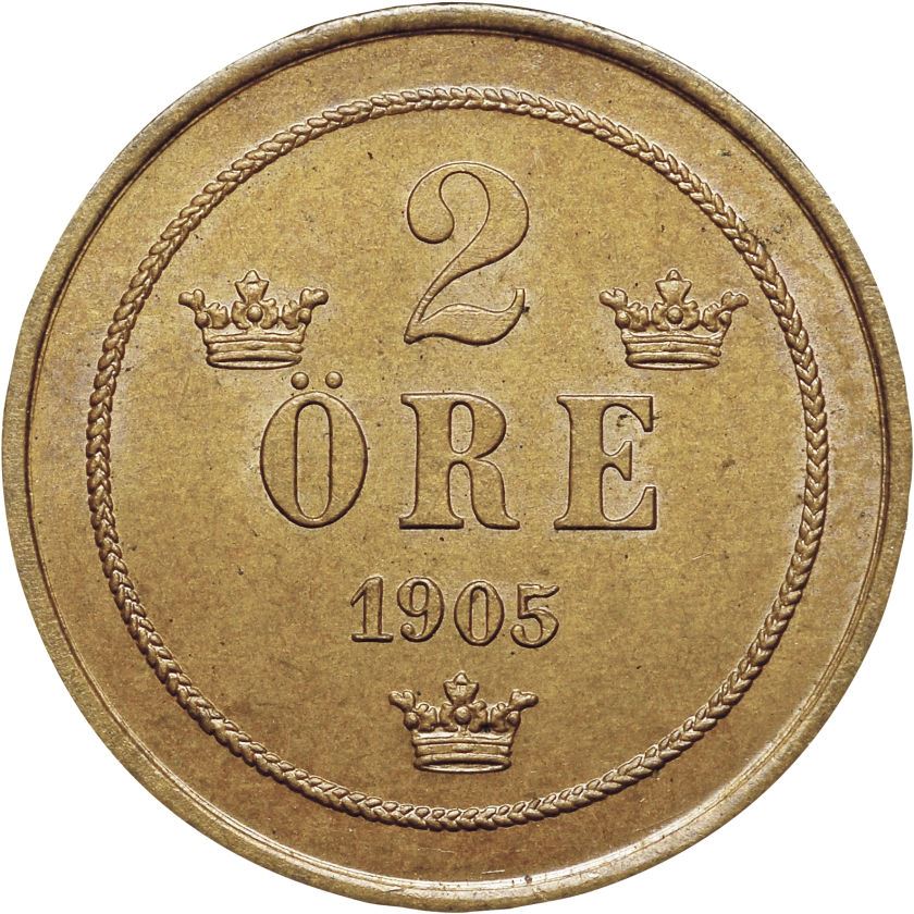 Sweden | Swedish 2 Ore Coin | Oscar II large letters | KM746 | 1877 - 1905