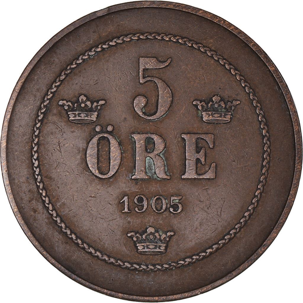 Sweden | Swedish 5 Ore Coin | Oscar II large letters | KM757 | 1888 - 1905