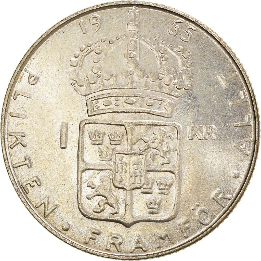 Swedish 1 Krona Coin | Gustaf VI Adolf | Sweden | 1952 - 1968