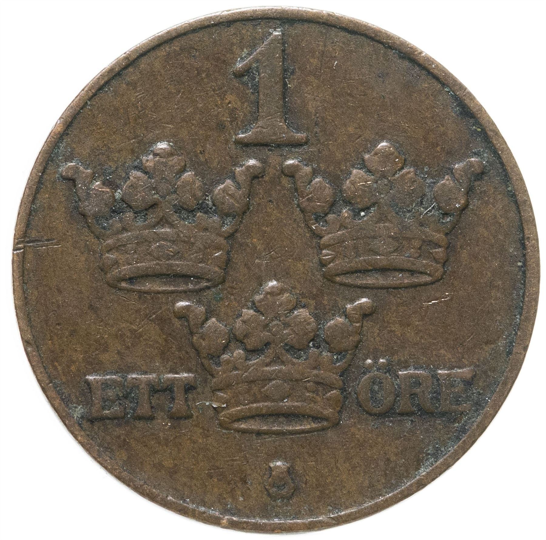 Swedish 1 Ore Coin | King Gustaf V | Sweden | 1910 - 1950