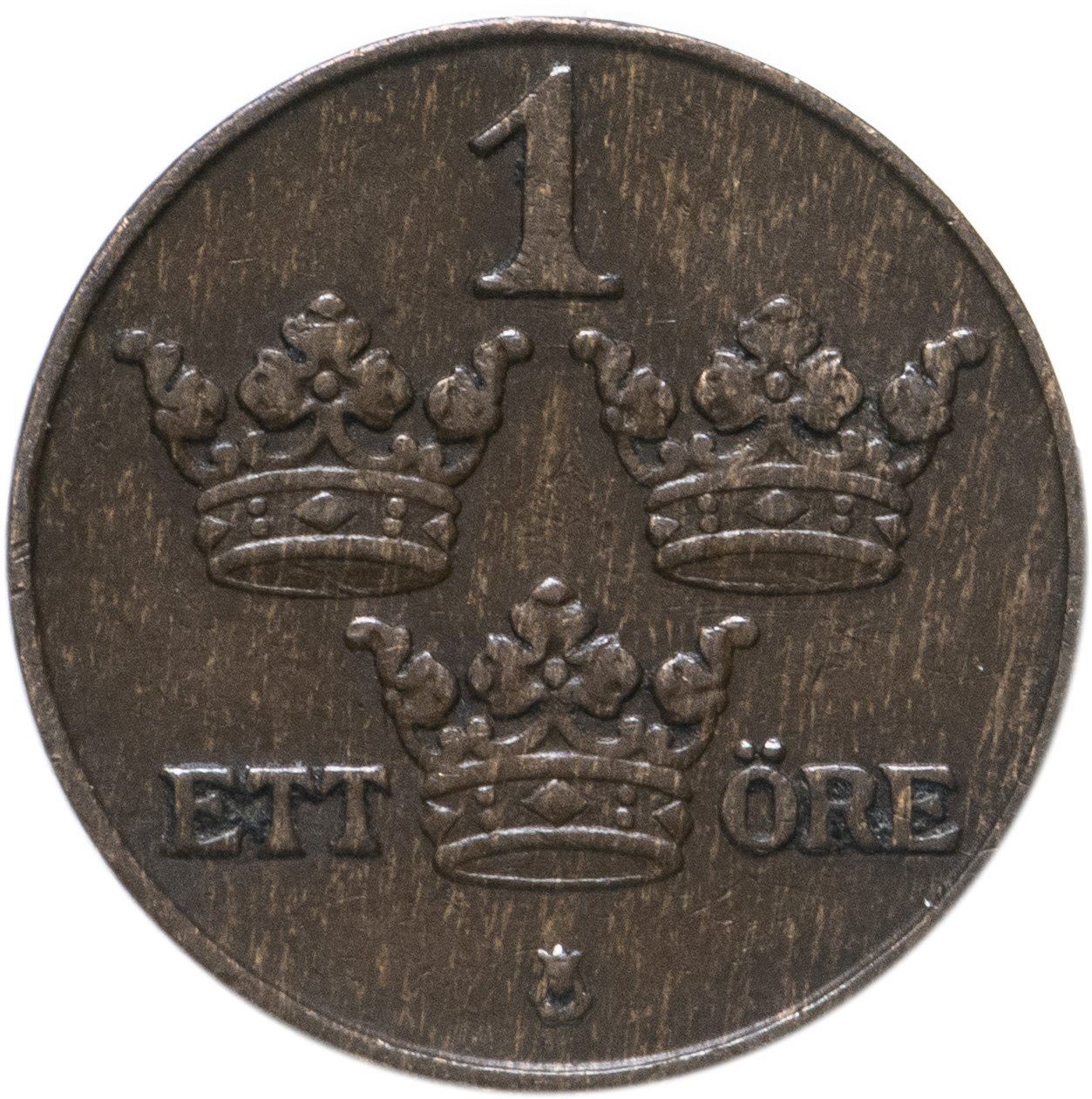 Swedish 1 Ore Coin | King Gustaf V | Sweden | 1910 - 1950