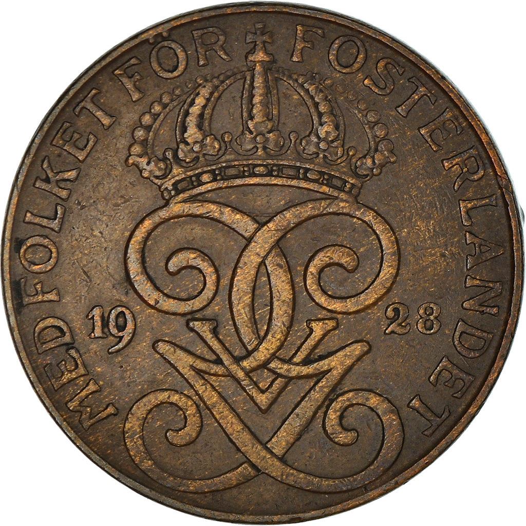 Swedish 2 Ore Coin | King Gustaf V | Sweden | 1909 - 1950