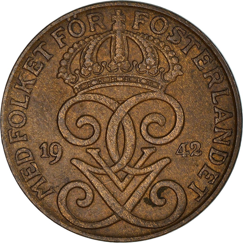 Swedish 2 Ore Coin | King Gustaf V | Sweden | 1909 - 1950