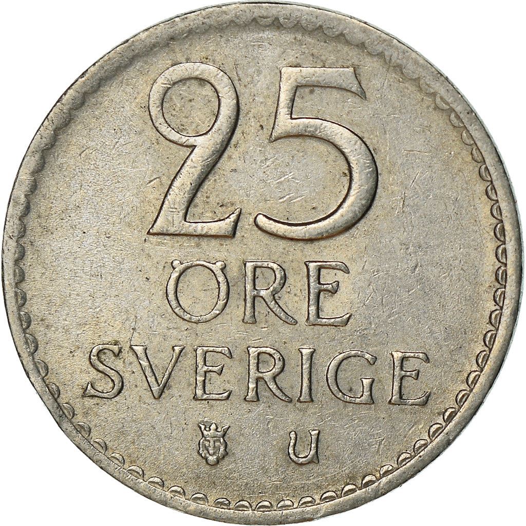 Swedish 25 Ore Coin | King Gustaf VI Adolf | Sweden | 1962 - 1973