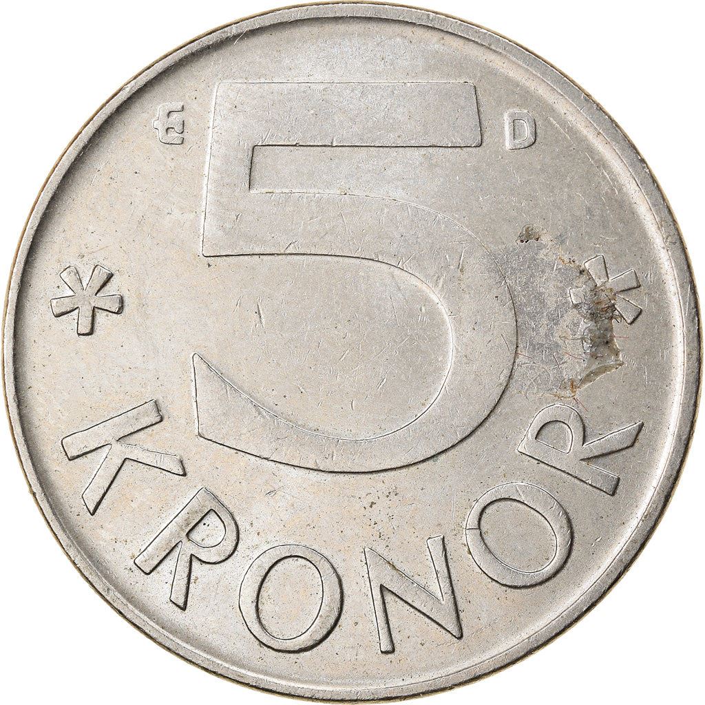 Swedish 5 Kronor Coin | King Carl XVI Gustaf | Sweden | 1976 - 1992