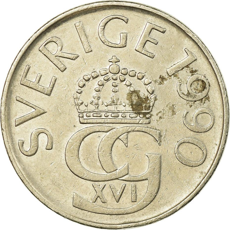 Swedish 5 Kronor Coin | King Carl XVI Gustaf | Sweden | 1976 - 1992