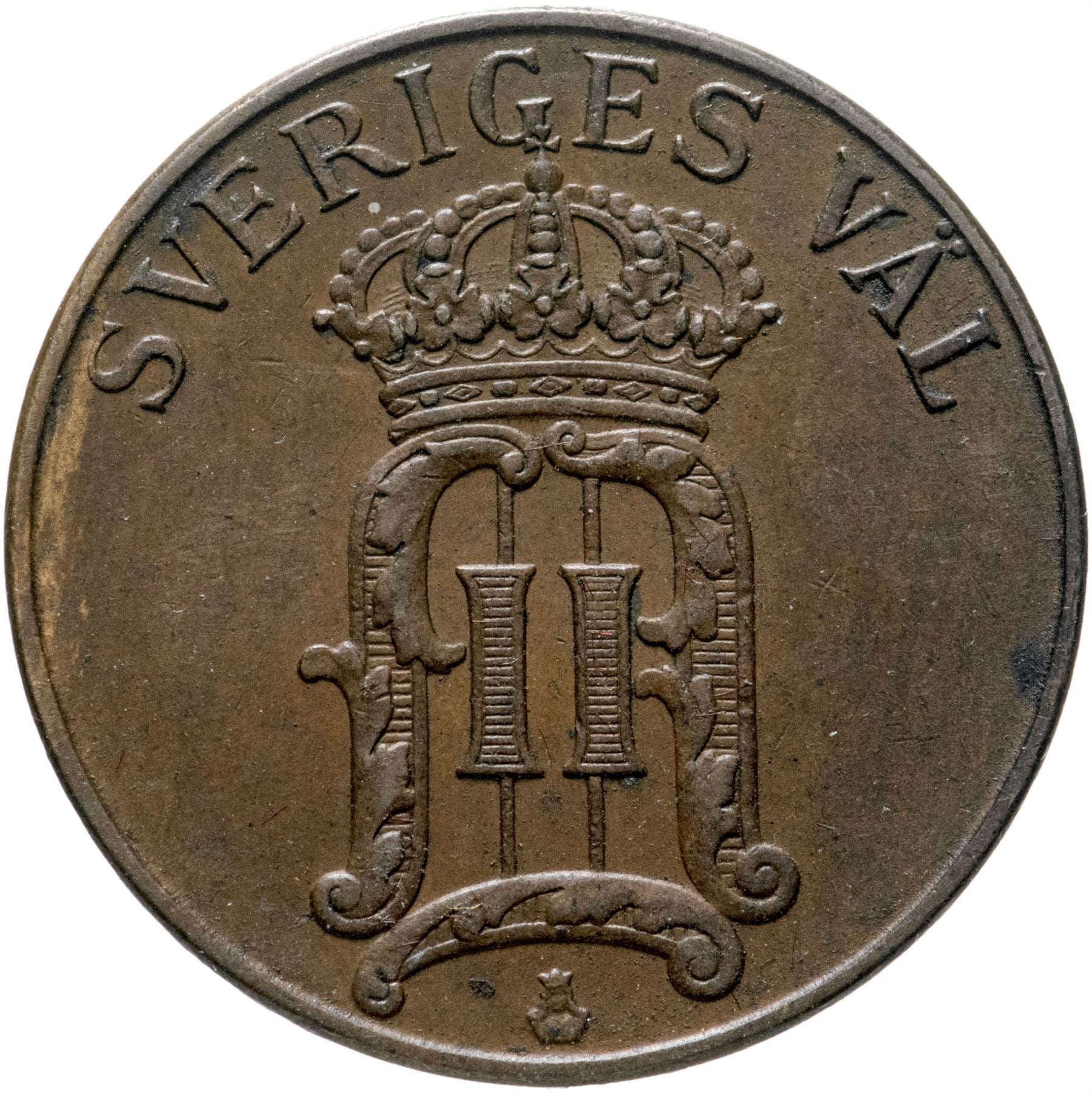 Swedish 5 Ore Coin | King Oscar II | Sweden | 1906 - 1907