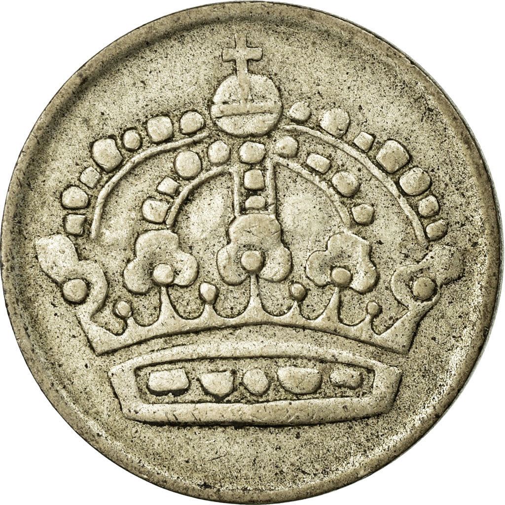 Swedish 50 Ore Coin | King Gustaf VI Adolf | Crown | Sweden | 1952 - 1961