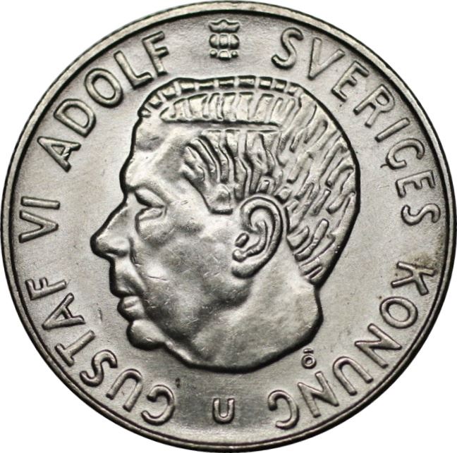 Swedish Coin 1 Krona | Gustaf VI Adolf | Sweden | 1968 - 1973