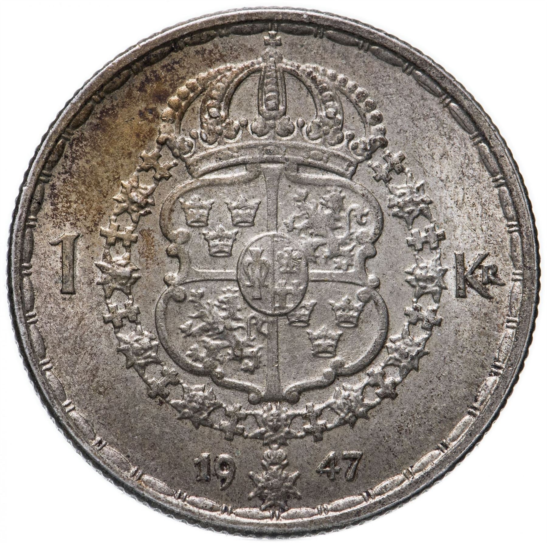 Swedish Coin 1 Krona | King Gustaf V | Sweden | 1942 - 1950