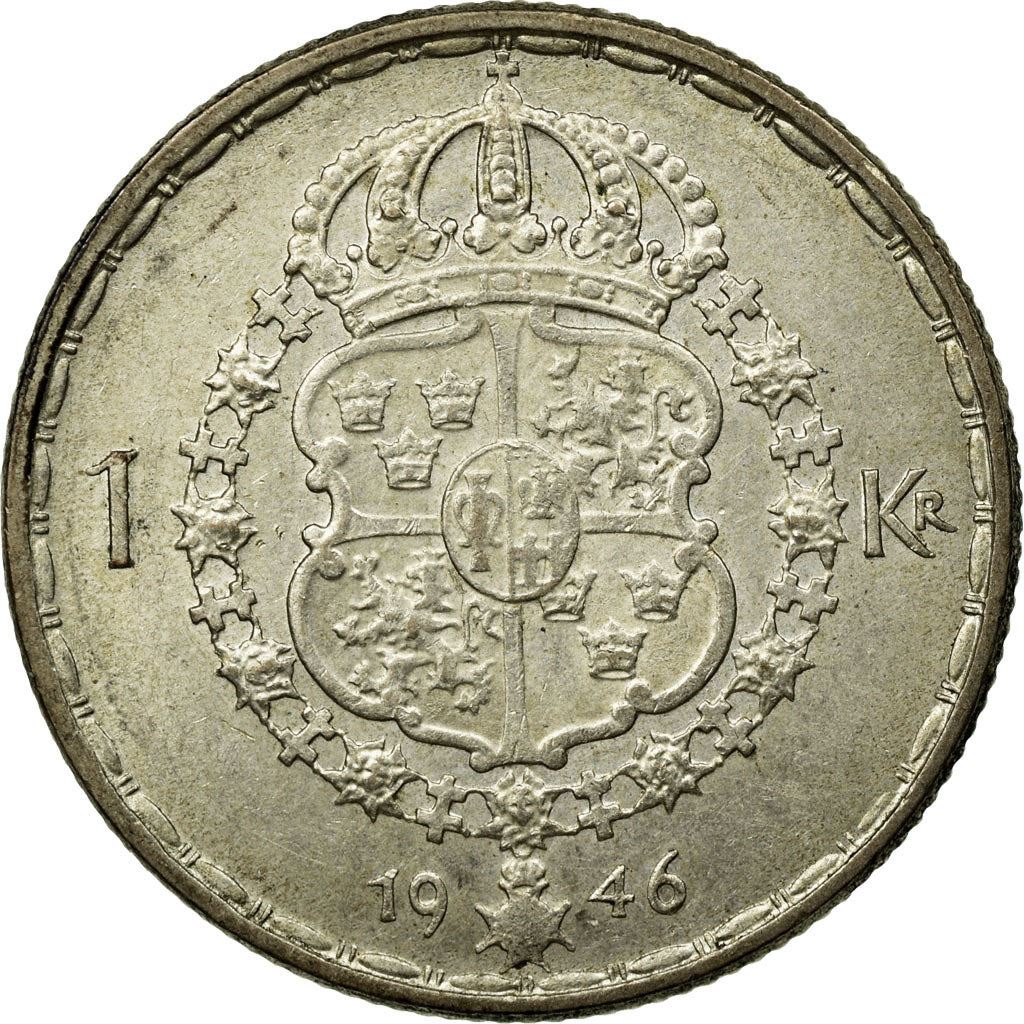 Swedish Coin 1 Krona | King Gustaf V | Sweden | 1942 - 1950