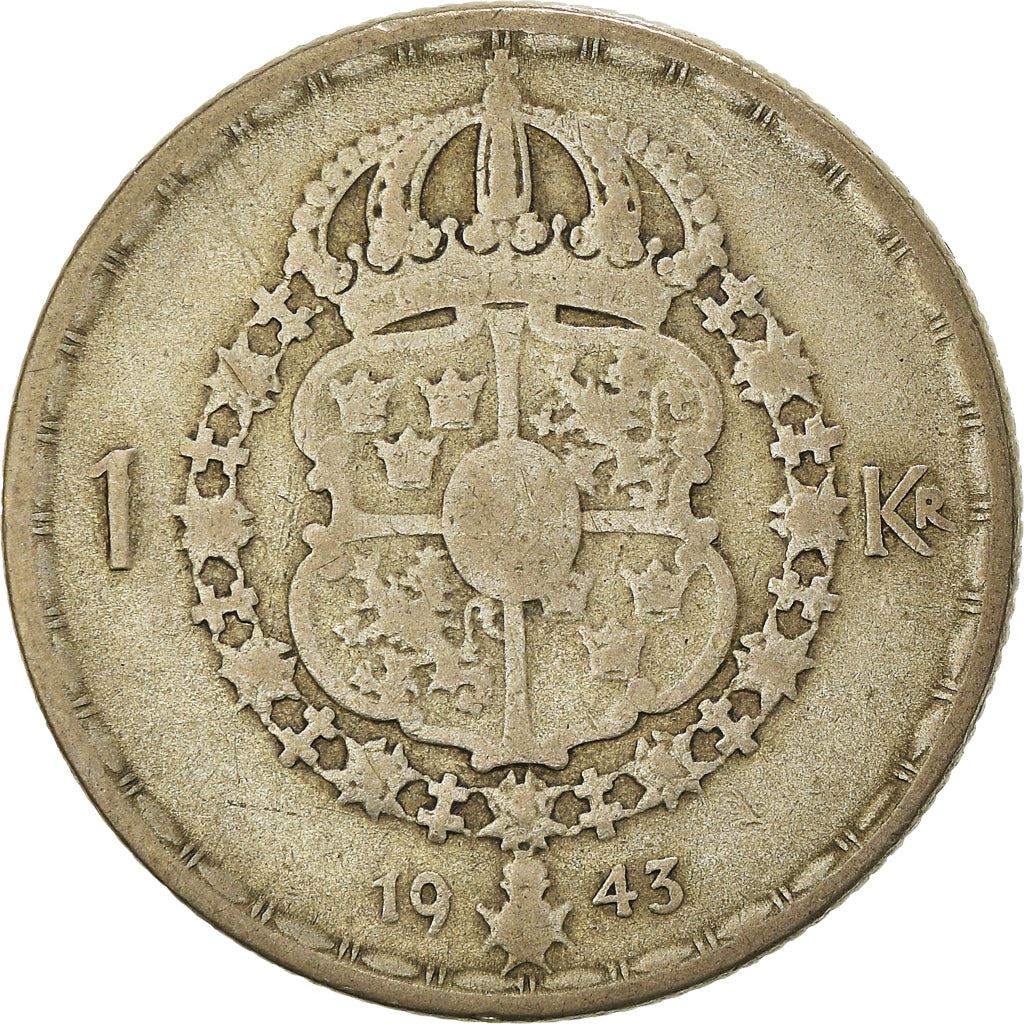 Swedish Coin 1 Krona | King Gustaf V | Sweden | 1942 - 1950