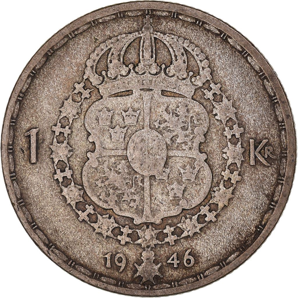 Swedish Coin 1 Krona | King Gustaf V | Sweden | 1942 - 1950