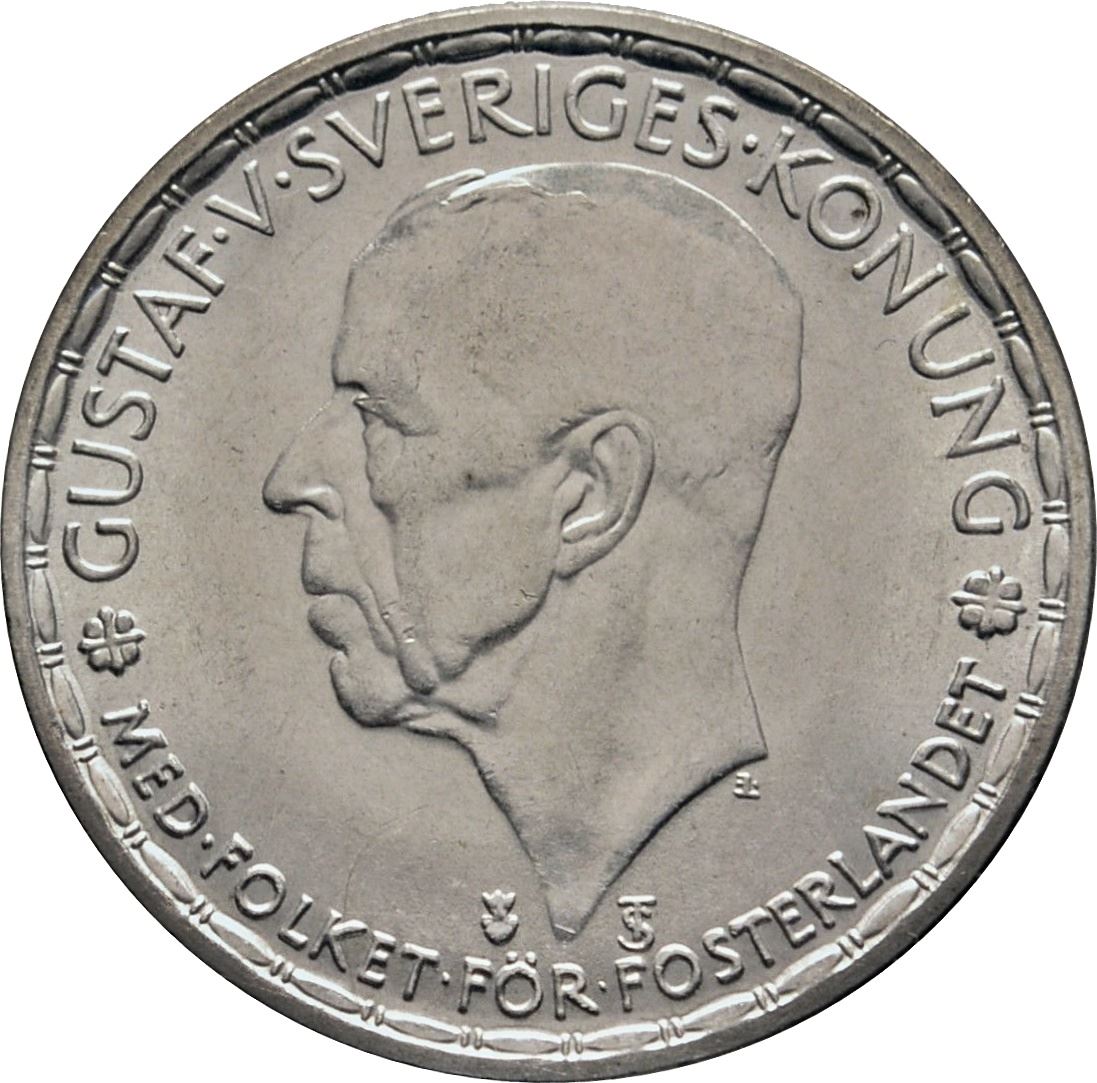 Swedish Coin 1 Krona | King Gustaf V | Sweden | 1942 - 1950