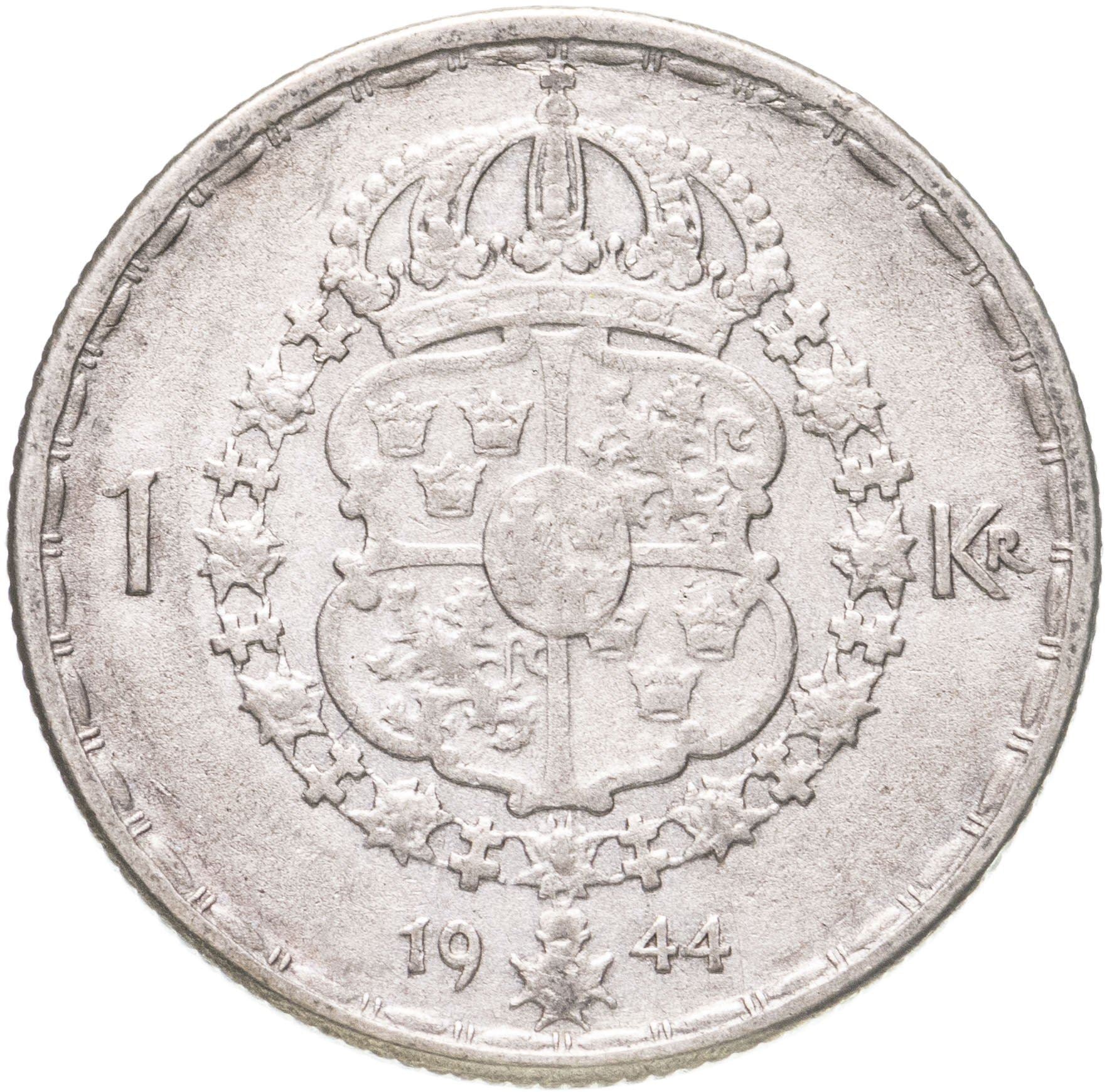 Swedish Coin 1 Krona | King Gustaf V | Sweden | 1942 - 1950