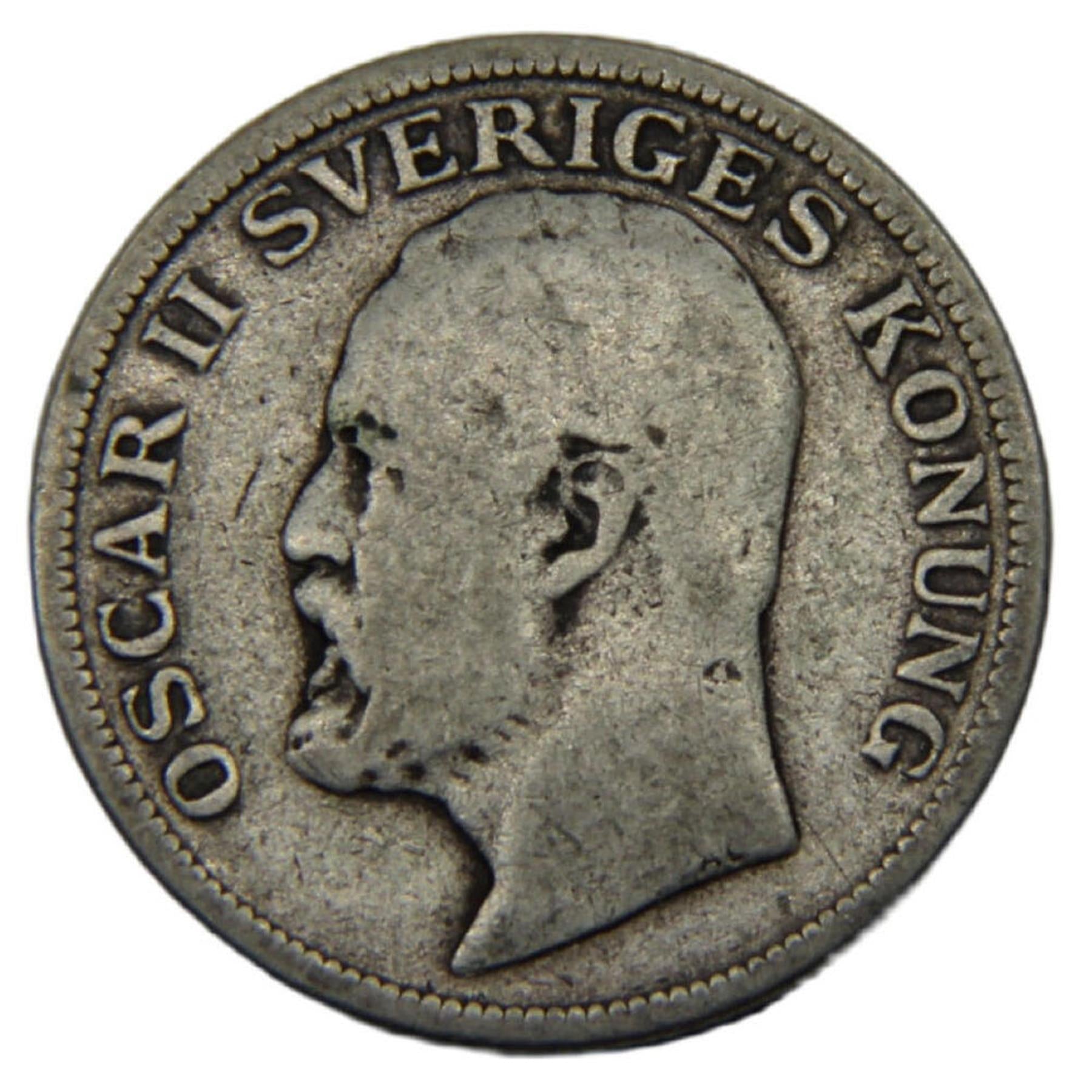 Swedish Coin 1 Krona | King Oscar II | Sweden | 1906 - 1907