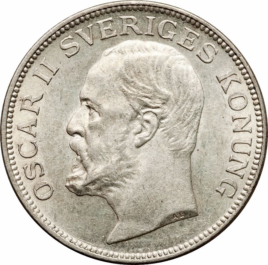 Swedish Coin 1 Krona | King Oscar II | Sweden | 1906 - 1907