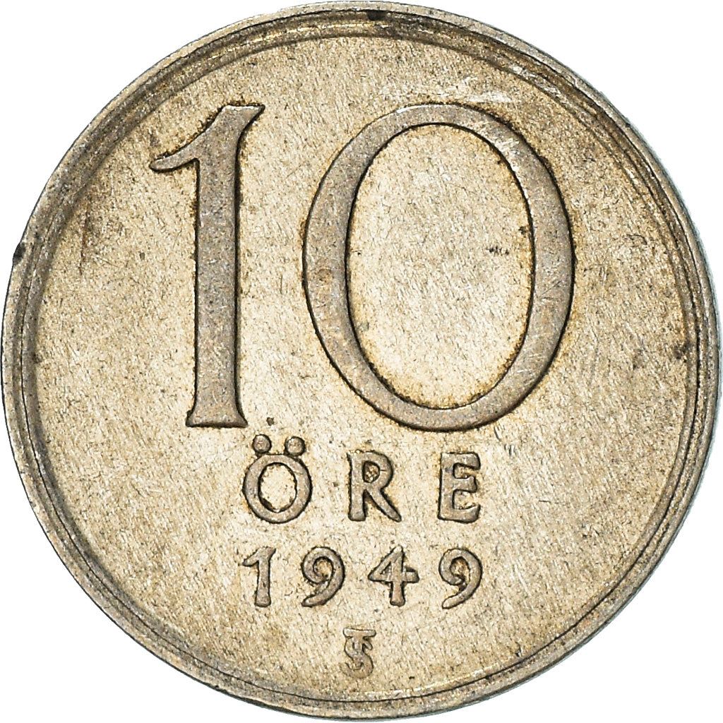 Swedish Coin 10 Ore Coin | King Gustaf V | Sweden | 1942 - 1950