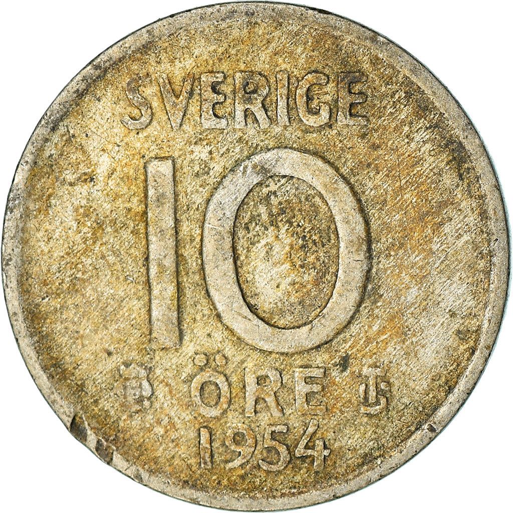 Swedish Coin 10 Ore Coin | King Gustaf VI Adolf | Crown | Sweden | 1952 - 1962