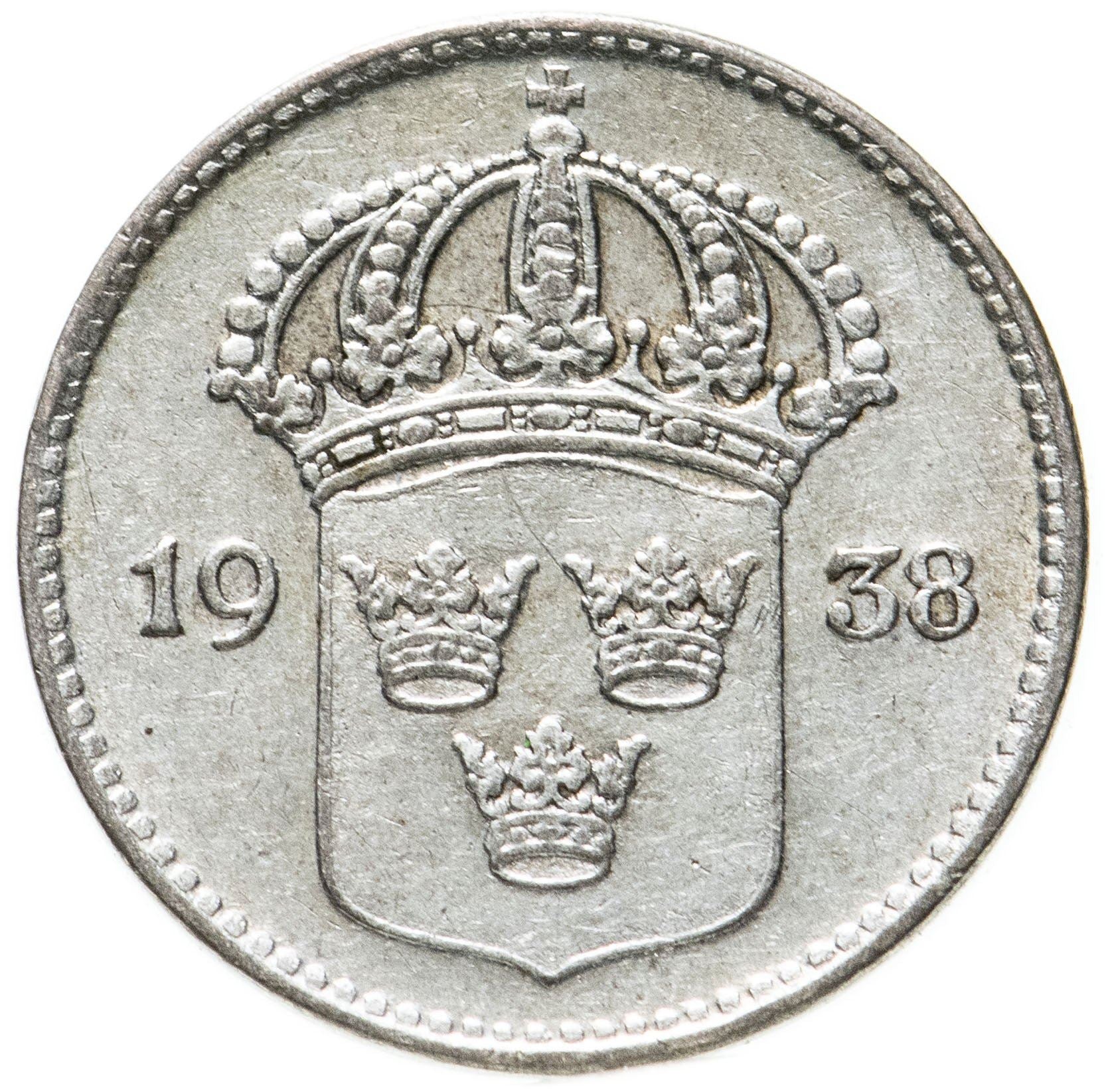 Swedish Coin 10 Öre | King Gustaf V | Crown | Sweden | 1909 - 1942