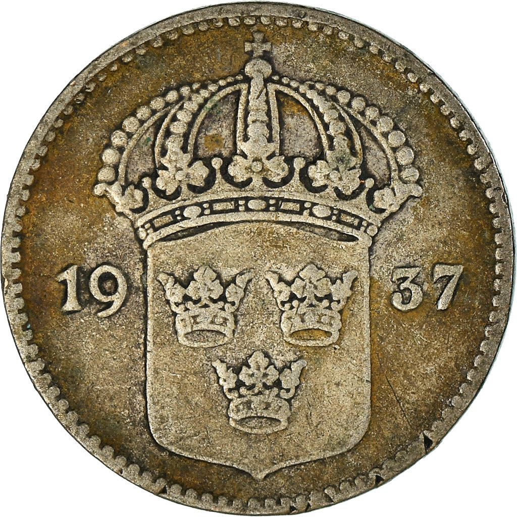 Swedish Coin 10 Öre | King Gustaf V | Crown | Sweden | 1909 - 1942