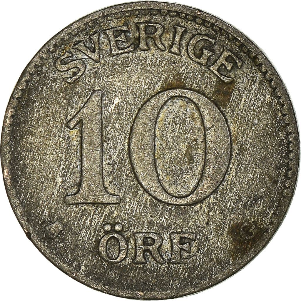 Swedish Coin 10 Öre | King Gustaf V | Crown | Sweden | 1909 - 1942