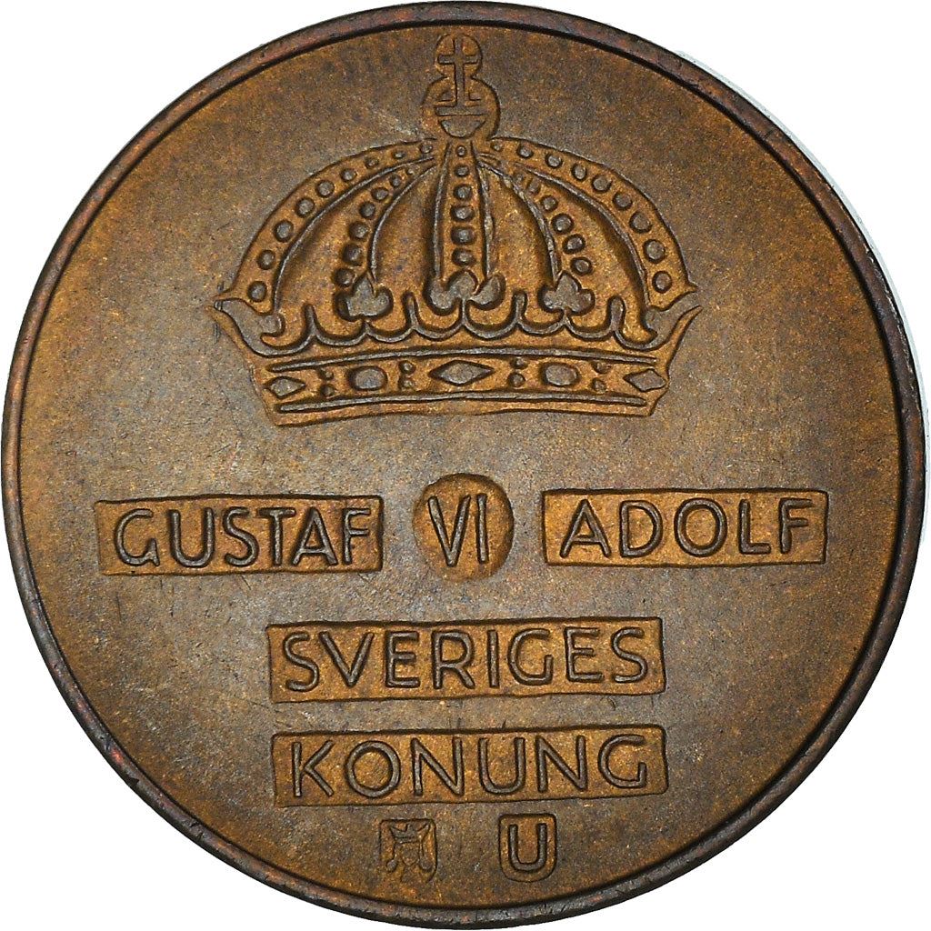 Swedish Coin 2 Öre | Gustaf VI Adolf | Crown | Sweden | 1952 - 1971