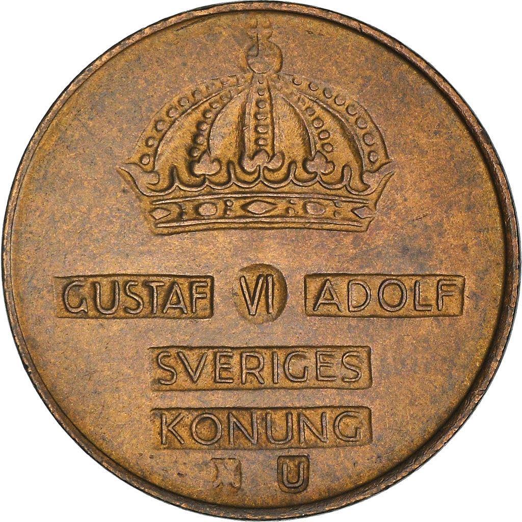 Swedish Coin 2 Öre | Gustaf VI Adolf | Crown | Sweden | 1952 - 1971