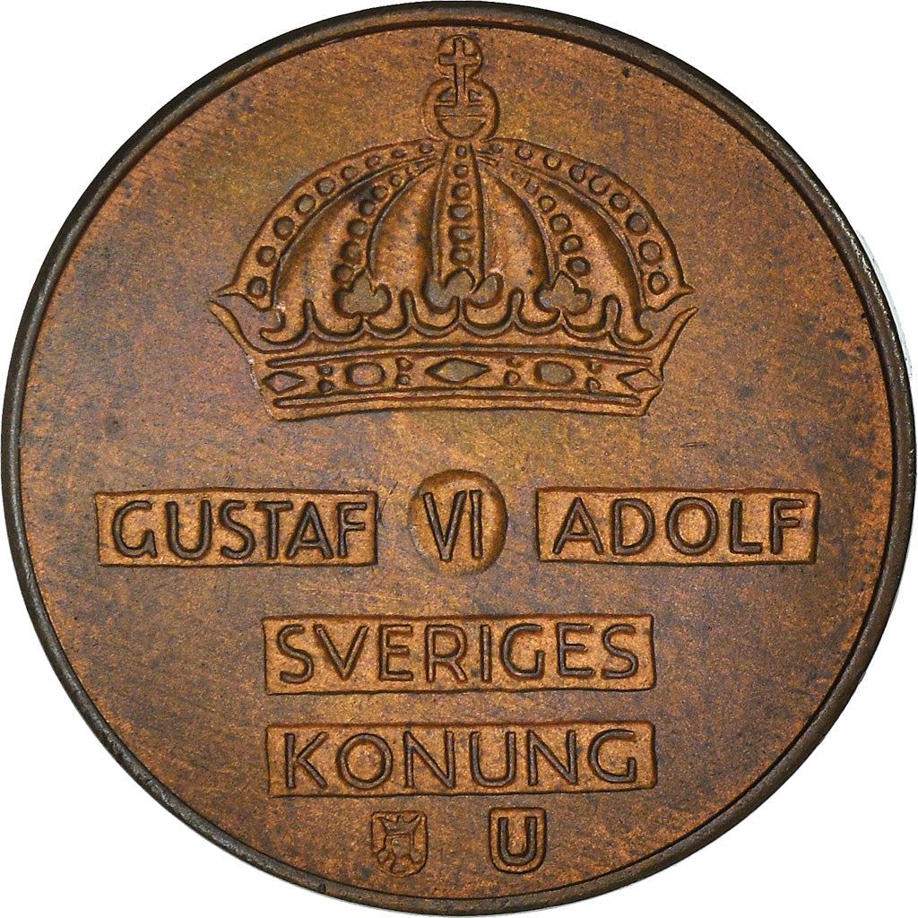 Swedish Coin 2 Öre | Gustaf VI Adolf | Crown | Sweden | 1952 - 1971