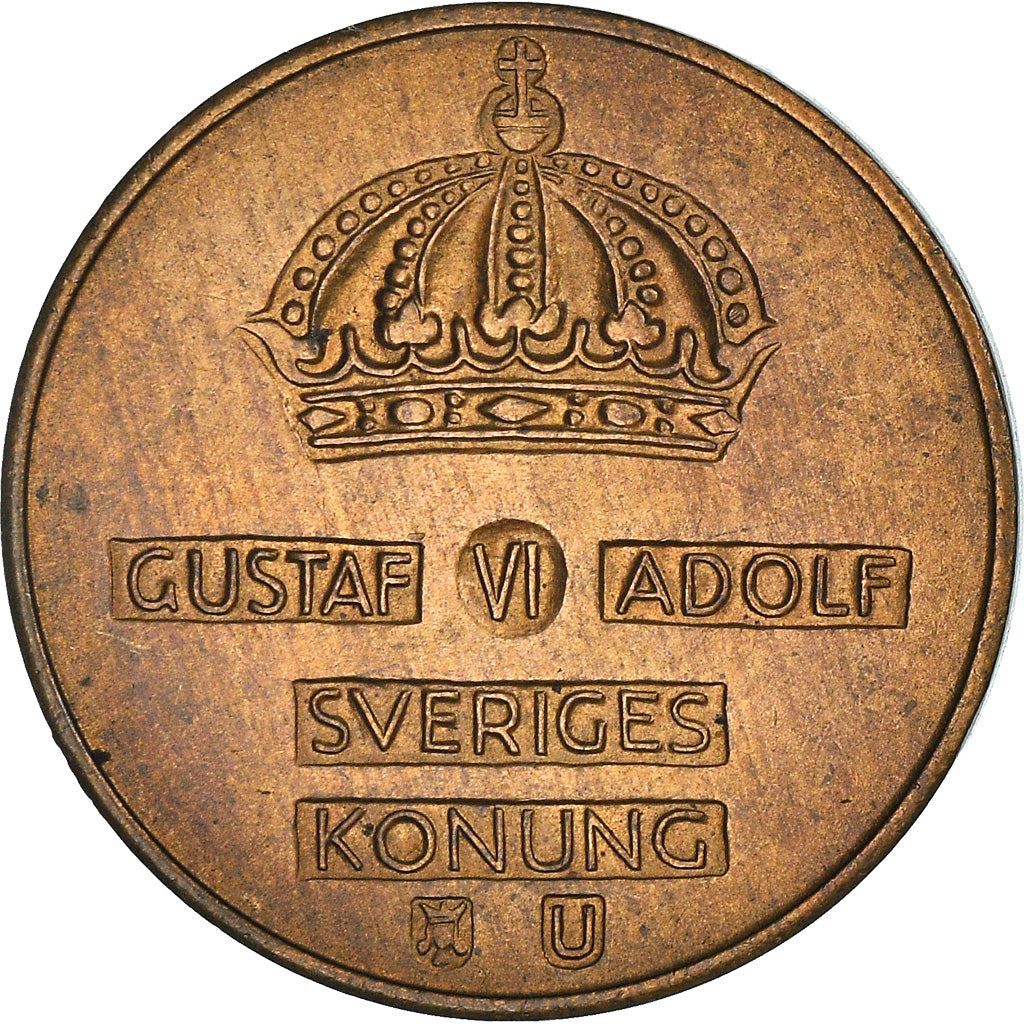 Swedish Coin 2 Öre | Gustaf VI Adolf | Crown | Sweden | 1952 - 1971