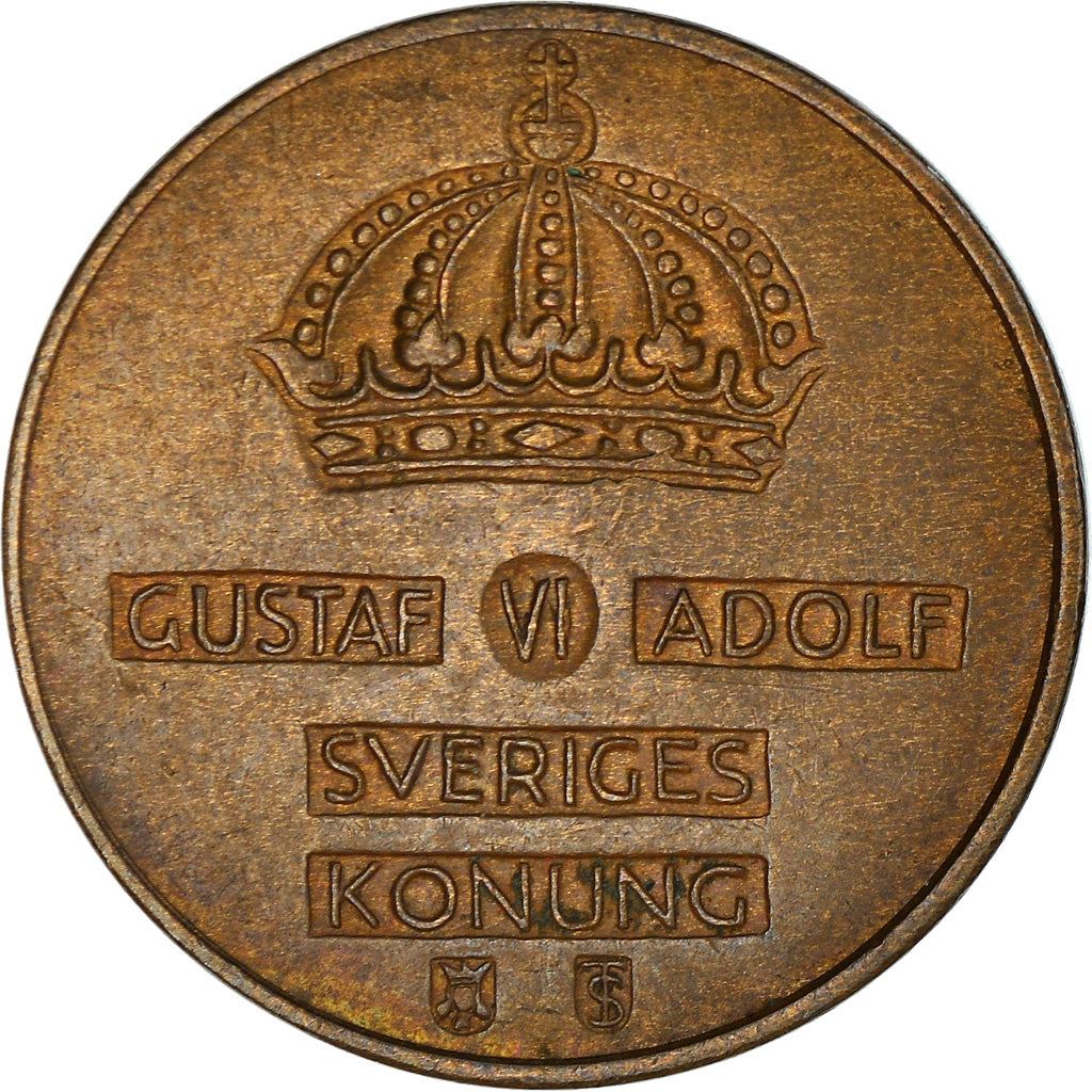 Swedish Coin 2 Öre | Gustaf VI Adolf | Crown | Sweden | 1952 - 1971