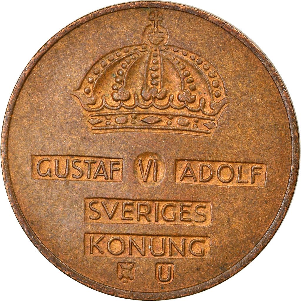 Swedish Coin 2 Öre | Gustaf VI Adolf | Crown | Sweden | 1952 - 1971