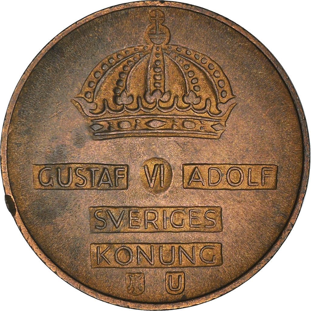 Swedish Coin 2 Öre | Gustaf VI Adolf | Crown | Sweden | 1952 - 1971