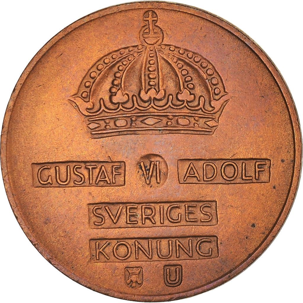 Swedish Coin 2 Öre | Gustaf VI Adolf | Crown | Sweden | 1952 - 1971