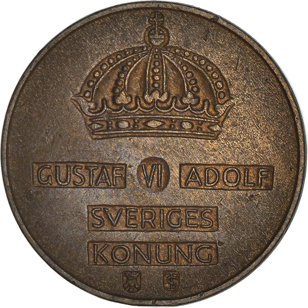 Swedish Coin 2 Öre | Gustaf VI Adolf | Crown | Sweden | 1952 - 1971