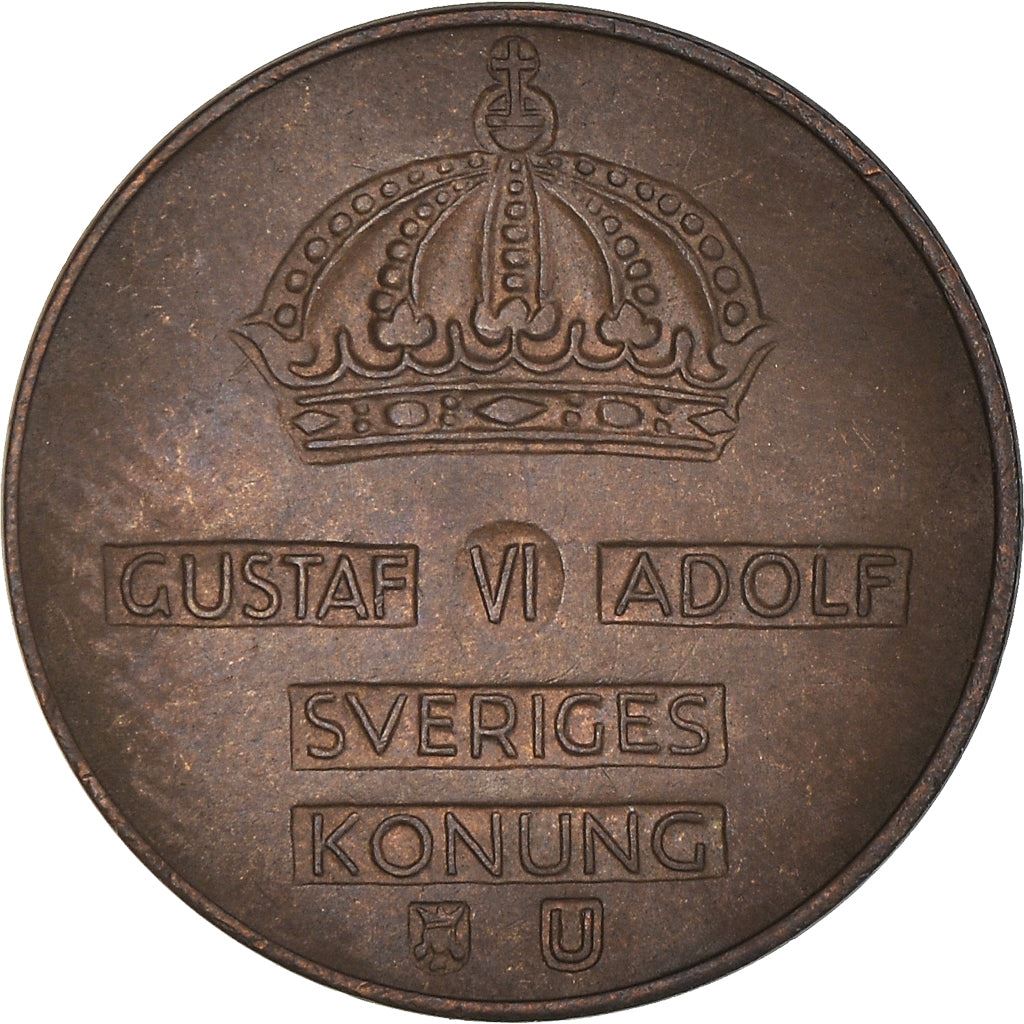 Swedish Coin 2 Öre | Gustaf VI Adolf | Crown | Sweden | 1952 - 1971