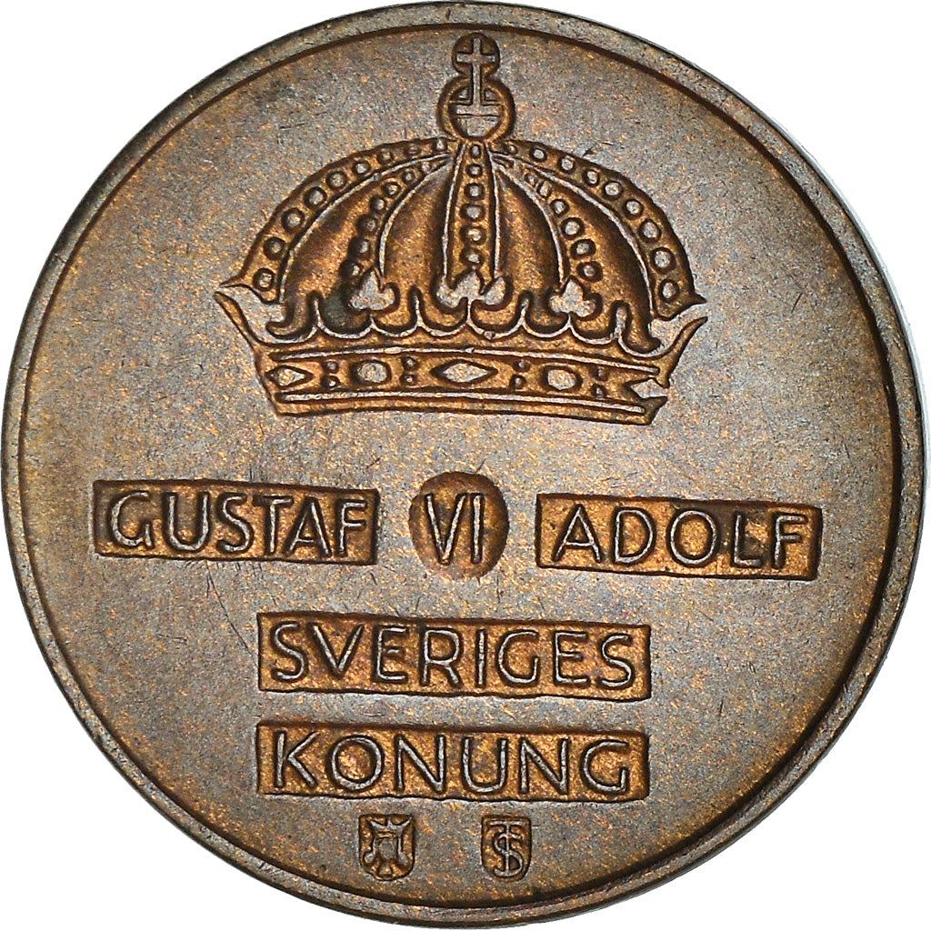 Swedish Coin 2 Öre | Gustaf VI Adolf | Crown | Sweden | 1952 - 1971