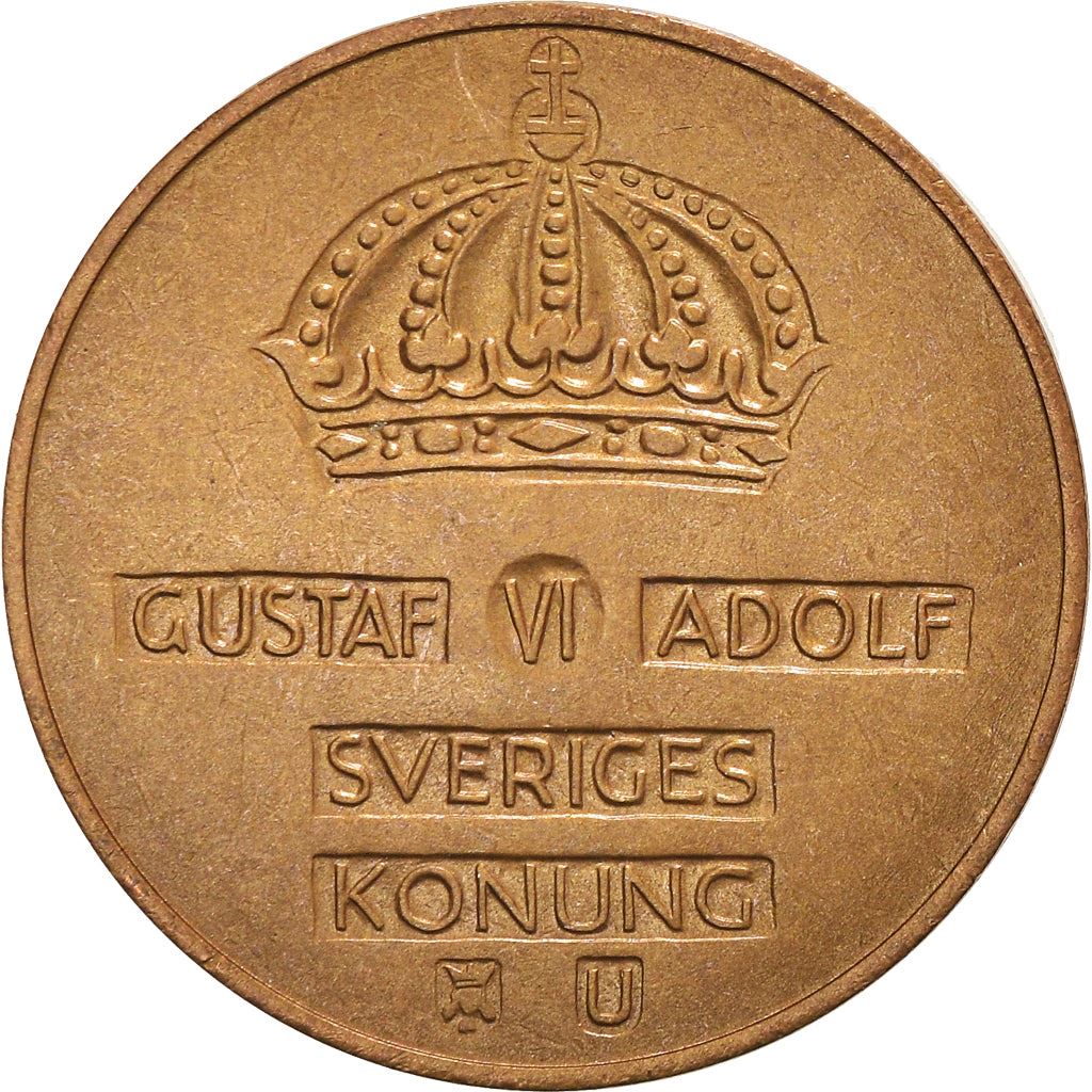 Swedish Coin 2 Öre | Gustaf VI Adolf | Crown | Sweden | 1952 - 1971