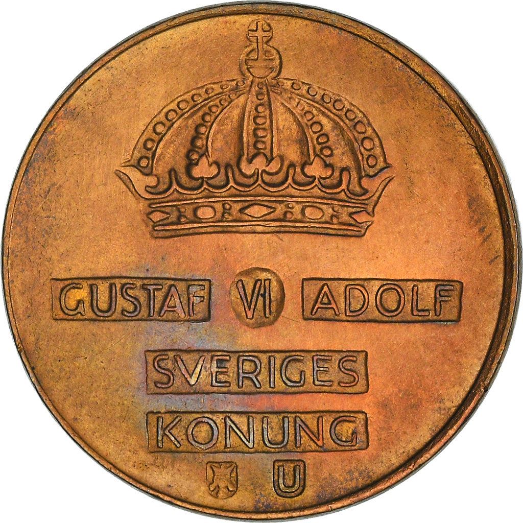 Swedish Coin 2 Öre | Gustaf VI Adolf | Crown | Sweden | 1952 - 1971