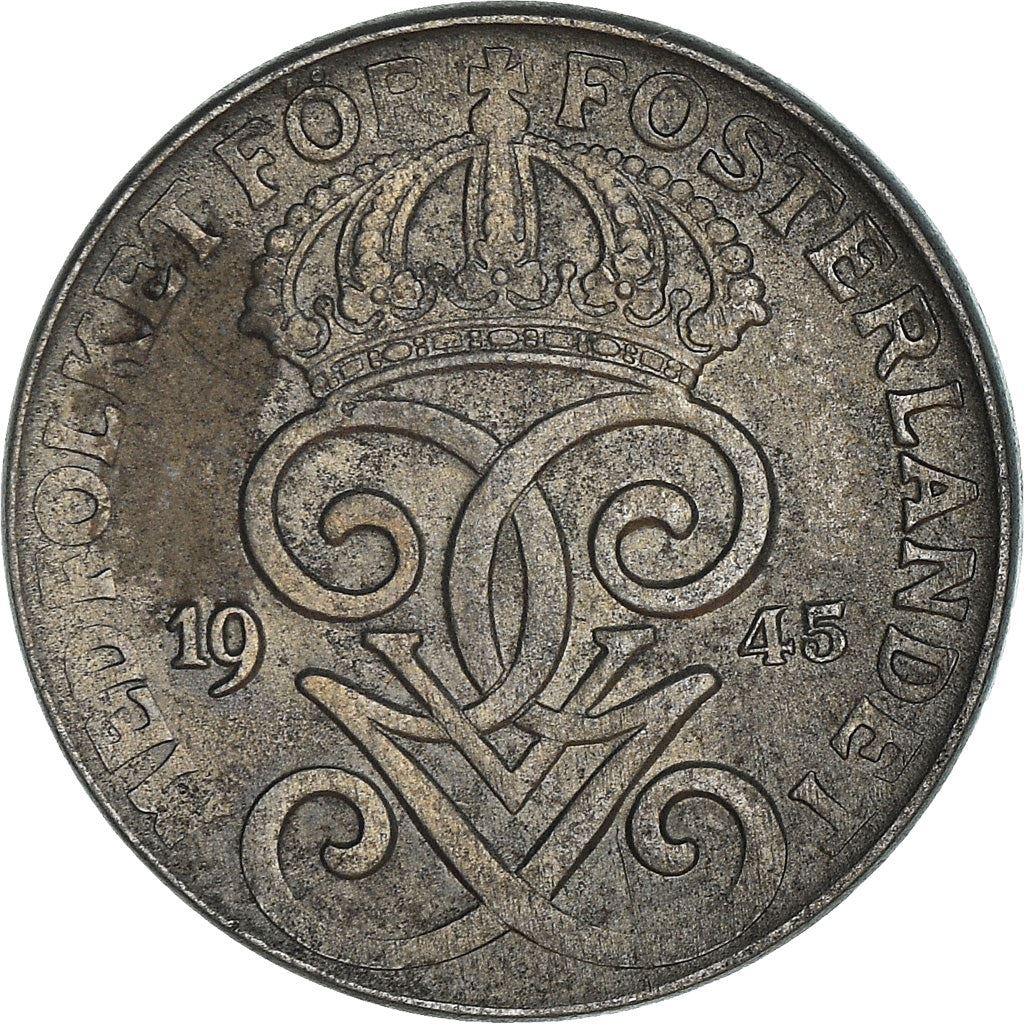 Swedish Coin 2 Öre | King Gustaf V | Sweden | 1942 - 1950